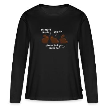 Schokolade - Frauen Premium Bio Langarmshirt - Schwarz - Vorne - Julia (174cm)