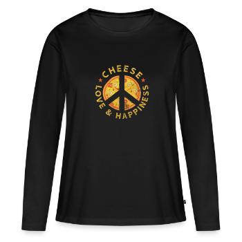 Fromage - T-shirt manches longues Premium bio Femme - noir - Devant - Julia (174cm)