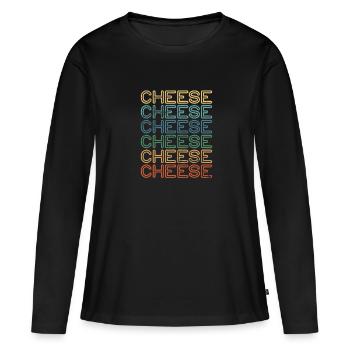 Fromage - T-shirt manches longues Premium bio Femme - noir - Devant - Julia (174cm)