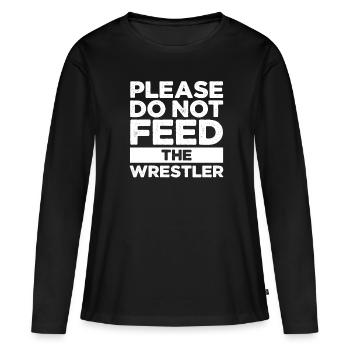 Wrestling Wrestler Fight Wrestling Ringer Gift - Women's Premium Organic Long Sleeve Shirt - black - Front - Julia (174cm)