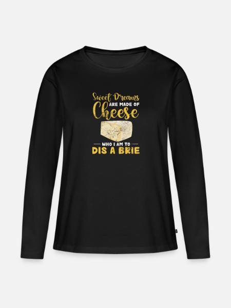 Käse - Frauen Premium Bio Langarmshirt - Schwarz