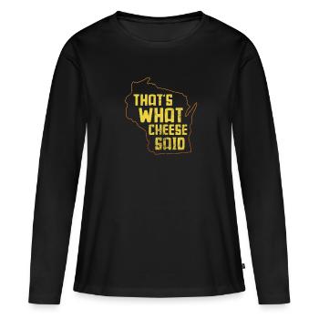 Fromage - T-shirt manches longues Premium bio Femme - noir - Devant - Julia (174cm)
