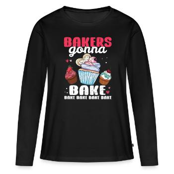 Cupcake - T-shirt manches longues Premium bio Femme - noir - Devant - Julia (174cm)