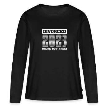 Divorce Séparation Fin Relation Cadeau - T-shirt manches longues Premium bio Femme - noir - Devant - Julia (174cm)