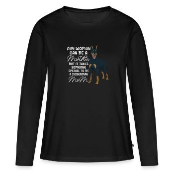 Dobermann - Frauen Premium Bio Langarmshirt - Schwarz - Vorne - Julia (174cm)