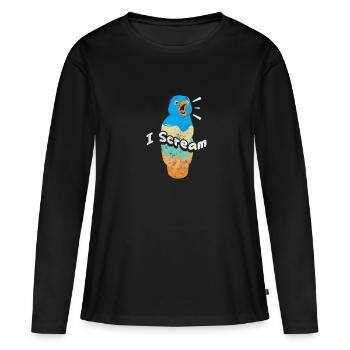 Eiscreme - Frauen Premium Bio Langarmshirt - Schwarz - Vorne - Julia (174cm)