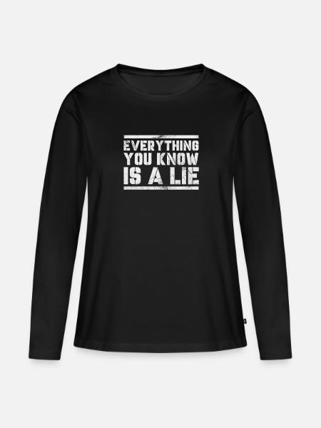 Verschwörung - Frauen Premium Bio Langarmshirt - Schwarz