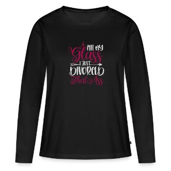 Divorce - T-shirt manches longues Premium bio Femme - noir - Devant - Julia (174cm)