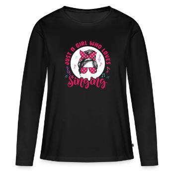 Chanteur chanteur chanteur musicien cadeau - T-shirt manches longues Premium bio Femme - noir - Devant - Julia (174cm)