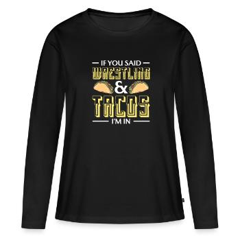 Wrestling Wrestler Fight Wrestling Ringer Gift - Women's Premium Organic Long Sleeve Shirt - black - Front - Julia (174cm)