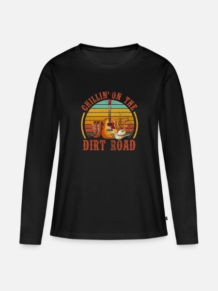 Country - Frauen Premium Bio Langarmshirt - Schwarz
