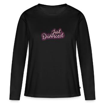 Divorce Séparation Fin Relation Cadeau - T-shirt manches longues Premium bio Femme - noir - Devant - Julia (174cm)
