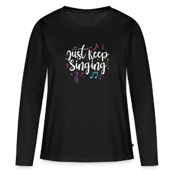 Chanteur chanteur chanteur musicien cadeau - T-shirt manches longues Premium bio Femme - noir - Devant - Julia (174cm)