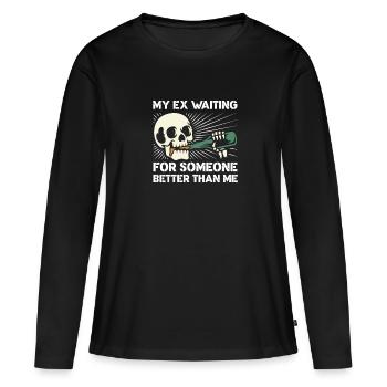 Divorce Séparation Fin Relation Cadeau - T-shirt manches longues Premium bio Femme - noir - Devant - Julia (174cm)