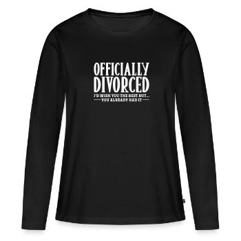 Divorce Séparation Fin Relation Cadeau - T-shirt manches longues Premium bio Femme - noir - Devant - Julia (174cm)