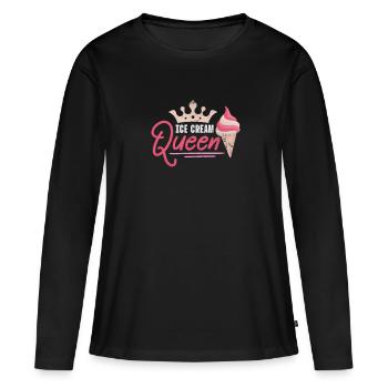 Eiscreme - Frauen Premium Bio Langarmshirt - Schwarz - Vorne - Julia (174cm)