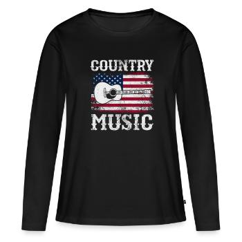 Pays - T-shirt manches longues Premium bio Femme - noir - Devant - Julia (174cm)