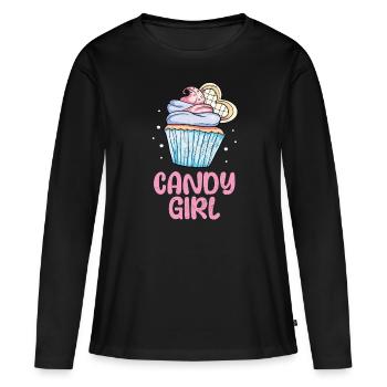 Cupcake - T-shirt manches longues Premium bio Femme - noir - Devant - Julia (174cm)