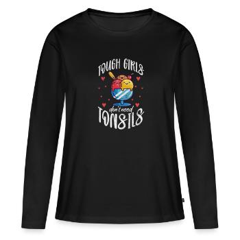 Eiscreme - Frauen Premium Bio Langarmshirt - Schwarz - Vorne - Julia (174cm)