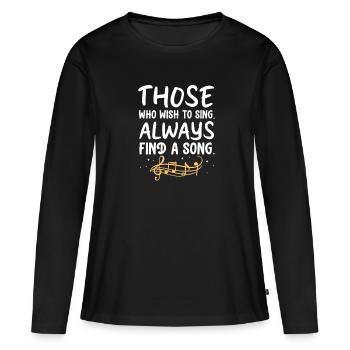 Chanteur chanteur chanteur musicien cadeau - T-shirt manches longues Premium bio Femme - noir - Devant - Julia (174cm)