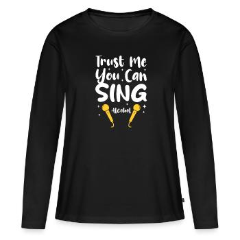 Chanteur chanteur chanteur musicien cadeau - T-shirt manches longues Premium bio Femme - noir - Devant - Julia (174cm)