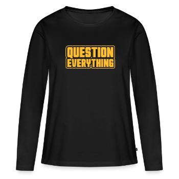 Conspiration théorie du complot cadeau - T-shirt manches longues Premium bio Femme - noir - Devant - Julia (174cm)