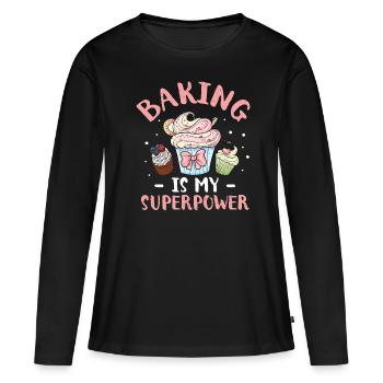 Cupcake - Frauen Premium Bio Langarmshirt - Schwarz - Vorne - Julia (174cm)