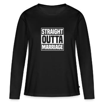 Divorce Séparation Fin Relation Cadeau - T-shirt manches longues Premium bio Femme - noir - Devant - Julia (174cm)
