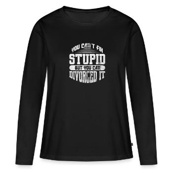 Scheidung - Frauen Premium Bio Langarmshirt - Schwarz - Vorne - Julia (174cm)