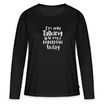 Dobermann - Frauen Premium Bio Langarmshirt - Schwarz - Vorne - Julia (174cm)