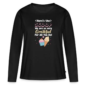 Eiscreme - Frauen Premium Bio Langarmshirt - Schwarz - Vorne - Julia (174cm)