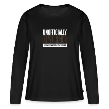 Divorce Séparation Fin Relation Cadeau - T-shirt manches longues Premium bio Femme - noir - Devant - Julia (174cm)