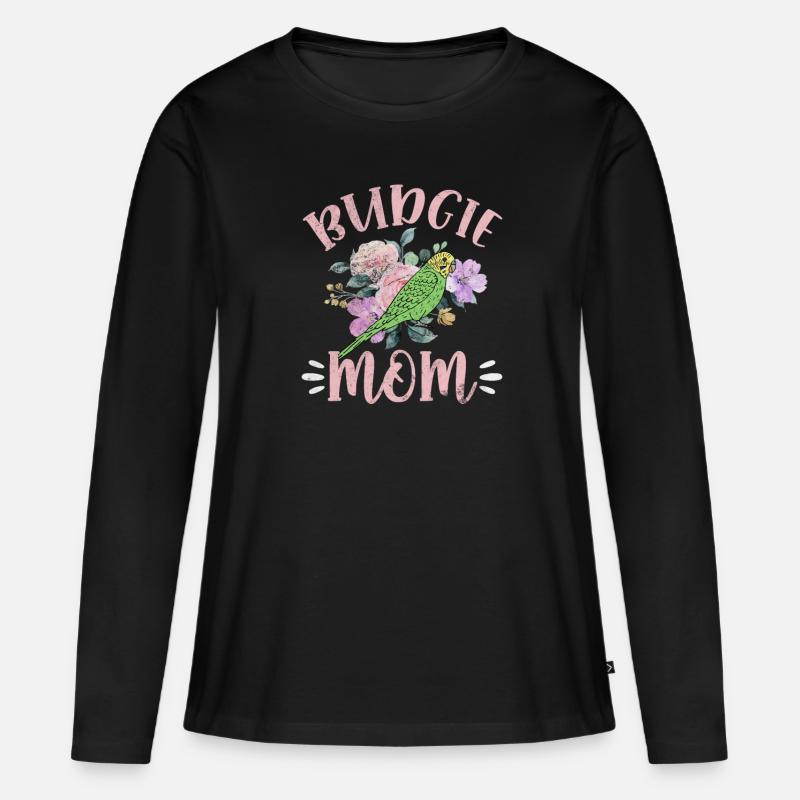 Wellensittich - Frauen Premium Bio Langarmshirt - Schwarz