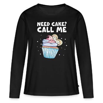 Cupcake - T-shirt manches longues Premium bio Femme - noir - Devant - Julia (174cm)