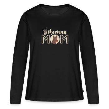 Dobermann - Frauen Premium Bio Langarmshirt - Schwarz - Vorne - Julia (174cm)
