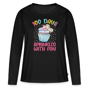 Cupcake - T-shirt manches longues Premium bio Femme - noir - Devant - Julia (174cm)