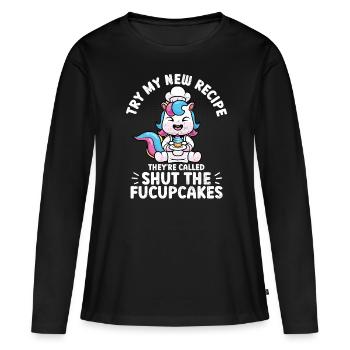 Cupcake - Frauen Premium Bio Langarmshirt - Schwarz - Vorne - Julia (174cm)