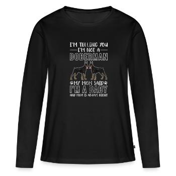 Dobermann - Frauen Premium Bio Langarmshirt - Schwarz - Vorne - Julia (174cm)