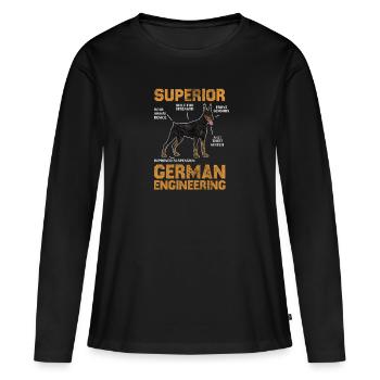 Dobermann - Frauen Premium Bio Langarmshirt - Schwarz - Vorne - Julia (174cm)