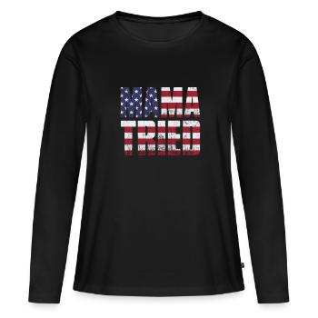 Pays - T-shirt manches longues Premium bio Femme - noir - Devant - Julia (174cm)