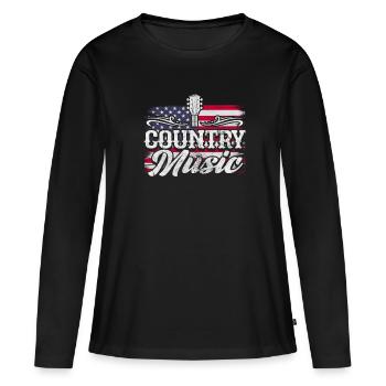 Pays - T-shirt manches longues Premium bio Femme - noir - Devant - Julia (174cm)