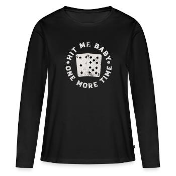 Blackjack Blackjack Jeu de cartes Casino Cadeau - T-shirt manches longues Premium bio Femme - noir - Devant - Julia (174cm)
