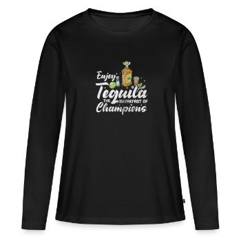 Téquila - T-shirt manches longues Premium bio Femme - noir - Devant - Julia (174cm)