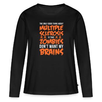 Zombie Zombie Hunter Zombie Apocalypse Cadeau - T-shirt manches longues Premium bio Femme - noir - Devant - Julia (174cm)