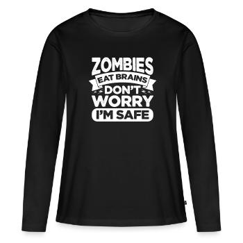 Zombie Zombie Hunter Zombie Apocalypse Cadeau - T-shirt manches longues Premium bio Femme - noir - Devant - Julia (174cm)