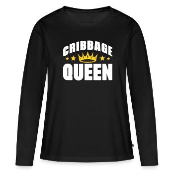 Jeux de société Jeux de société Jeux de nuit Jeux de société Cadeau - T-shirt manches longues Premium bio Femme - noir - Devant - Julia (174cm)