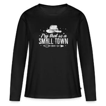 Pays - T-shirt manches longues Premium bio Femme - noir - Devant - Julia (174cm)