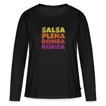 Salsa - T-shirt manches longues Premium bio Femme - noir - Devant - Julia (174cm)