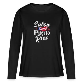 Salsa - T-shirt manches longues Premium bio Femme - noir - Devant - Julia (174cm)