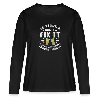 Tequila - Frauen Premium Bio Langarmshirt - Schwarz - Vorne - Julia (174cm)